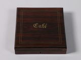 an image of a wooden box with the word cafe written on it