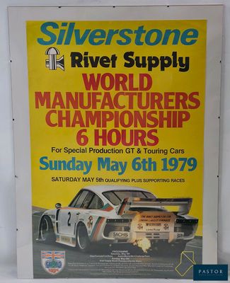 a poster for the silverstone river supply world manufacturers championship
