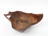an image of a wooden bowl with a handle on a white background