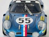 a close up of a model of a blue race car
