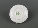 an image of a white plate with a green design on it