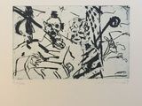 an image of a black and white drawing of a group of people