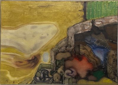 un tableau représentant un enfant endormi sur un lit