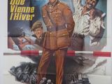 an old movie poster of a man in uniform holding a gun