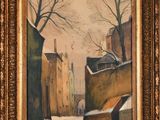 an image of a painting of a street scene in winter