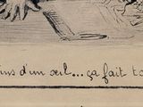 drawing of a man and a woman playing a game of croquet