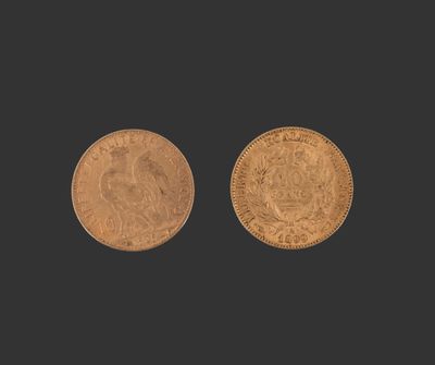 deux pièces d'or, dont l'une est un souverain et l'autre un souverain