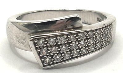 Bague en argent 925/1000 rhodié modèle entrelacé lisse d'un …