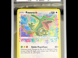 a close up of a pokemon card on a black background
