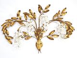 applique murale en feuille d'or et cristal