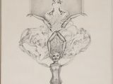 une image représentant un dessin d'un vase orné de fleurs