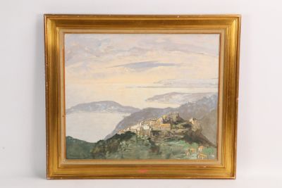 une image représentant un tableau d'un château au sommet d'une colline
