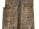 a piece of wood that has been cut in half