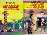 cartoon book covers of lucky luke and fat parker