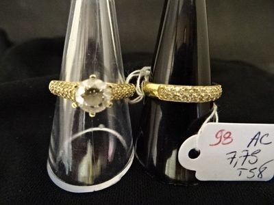 Deux bagues en or 750‰ et pierres. - Photo 1