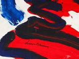 an image of a painting with red, white and blue paint on it