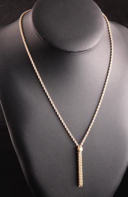 Collier en or jaune 18 carats (750 millième), à maille torse, à quatre - Photo 1