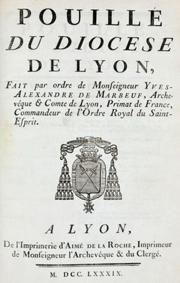 [Lyon] MARBEUF (Yves-Alexandre de). Pouillé du diocèse de Ly… - Photo 1