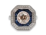 bague art déco en diamant et saphir