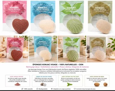 Lot de 48 éponges faciales sous blister neuves différentes f…