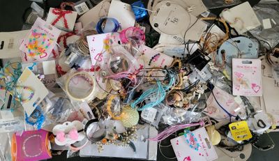 a pile of assorted items sitting on a table