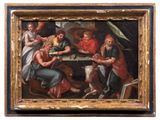 an image of a painting of a group of people sitting around a table