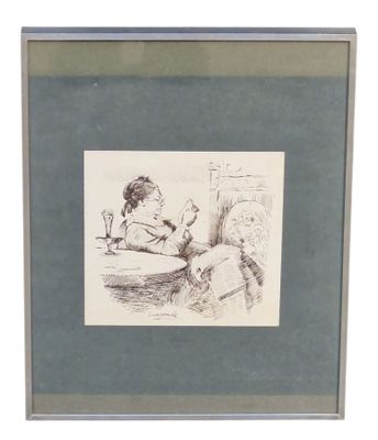 une image représentant le dessin d'un enfant assis sur une chaise