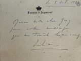 a handwritten letter on a piece of paper with a crown on it