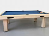 an image of a pool table with a blue cloth on it
