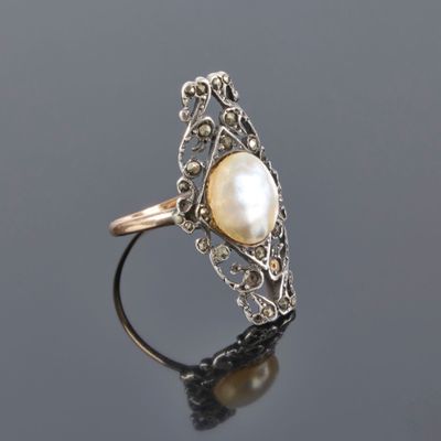 an antique pearl ring with filigree filigree and filigree