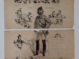 an old book with pictures of people and animals on it