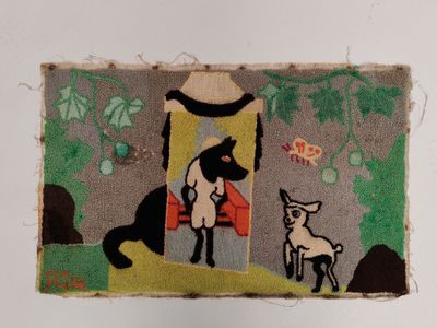 une photo d'un chien et d'un chat sur un tapis