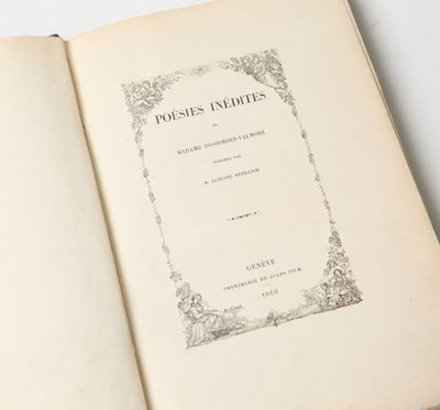DESBORDES-VALMORE, Marceline. Poésies inédites. Publiées par…