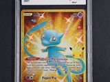 a close up of a card with a pokemon character on it