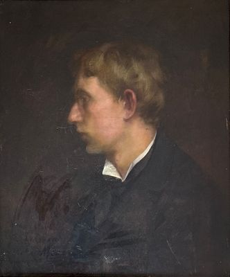portrait of a young man in a black suit and white shirt