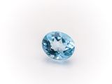 an oval blue topaze gems on a white background