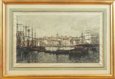 Lucien GAUTIER Vue du port de Marseille