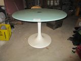 a table that has a glass top on it