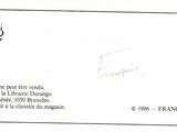 a close up of a postcard with a picture of a person on it