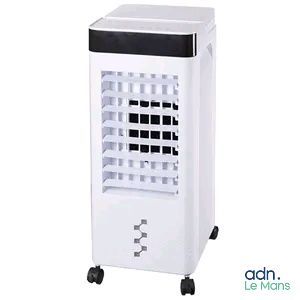 an image of a white air cooler sitting on top of a white table