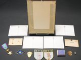 a box with a lot of different items on it