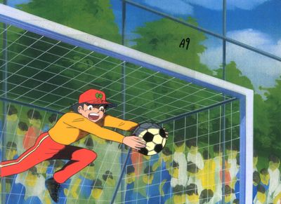 une illustration représentant un gardien de but de football en train d'arrêter un ballon