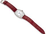 une montre-bracelet pour femme avec un bracelet en cuir d'alligator rouge