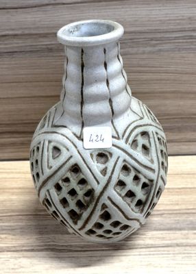 MOUGIN NANCY VENTRILLON vase en grès corps balustre losanges…