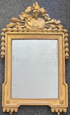 un miroir accroché au mur, avec un cadre doré