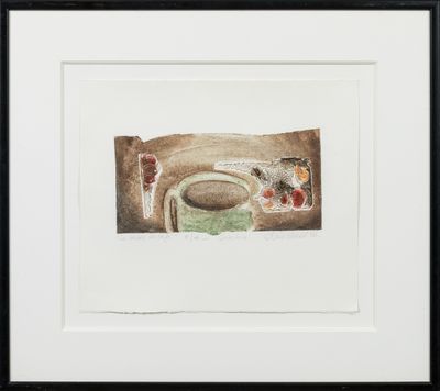 an image of a watercolor painting of a bowl of fruit on a table
