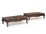 pair of chinese carved wood coffee tables, 19th century