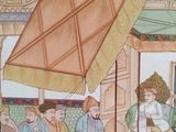 a picture of a painting on a wall of a building