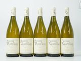 six bouteilles de vin sont alignées sur une surface blanche
