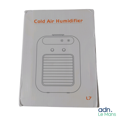 une boîte blanche sur laquelle figure l'image d'un humidificateur d'air